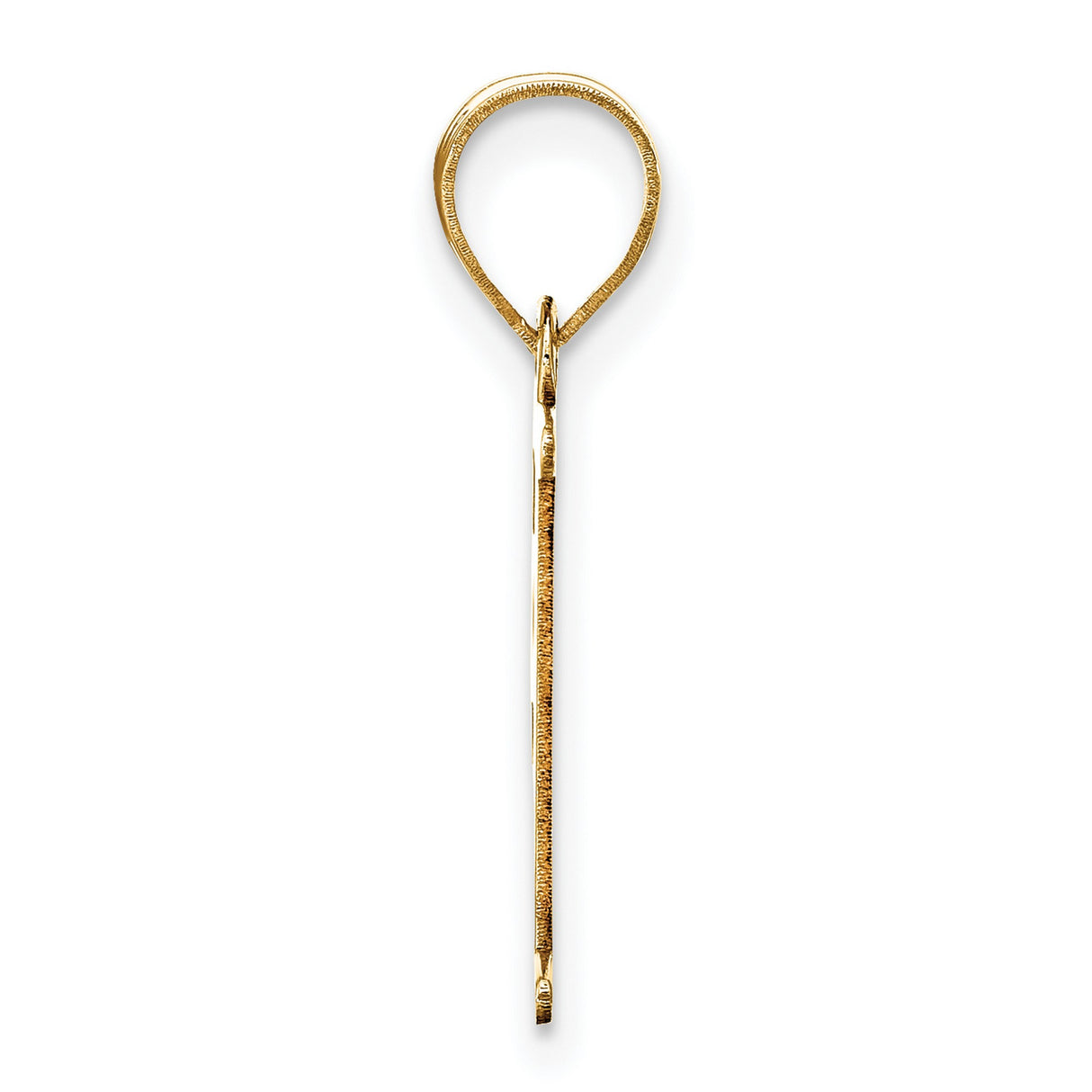 14k Yellow Gold Letter F Pendant, Block Initial Charm in Polished Finish for Women or Unisex