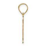 14k Yellow Gold Letter F Pendant, Block Initial Charm in Polished Finish for Women or Unisex