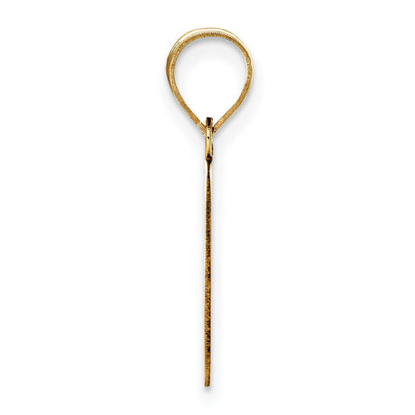 14k Yellow Gold Pendant, Letter G Serif Initial Charm, Polished Finish, Unisex Design