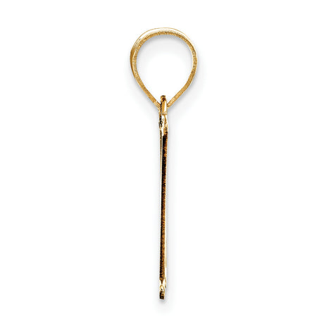 14k Yellow Gold Initial H Pendant, Polished Block Letter Charm for Women or Unisex Wear