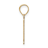 14k Yellow Gold Initial I Pendant with Polished Finish and Matte Center Detail