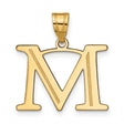 14k Yellow Gold Initial M Pendant, Polished Block Letter Charm for Women or Unisex