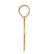 14k Yellow Gold Letter O Pendant, Polished and Textured Openwork Initial Charm for Women