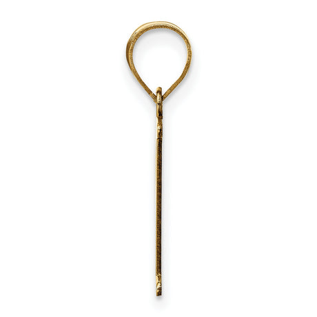 14k Yellow Gold Letter P Pendant, Polished Initial Charm, Modern Minimal Style for Women or Unisex