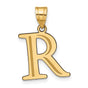 14k Yellow Gold Letter R Pendant, Bold Polished Initial Charm for Women or Unisex Wear