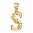 14k Yellow Gold Initial S Pendant, Polished Block Letter Charm, Minimalist Monogram Jewelry