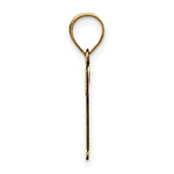 14k Yellow Gold Initial T Pendant, Polished and Textured Letter Charm for Women or Unisex Wear