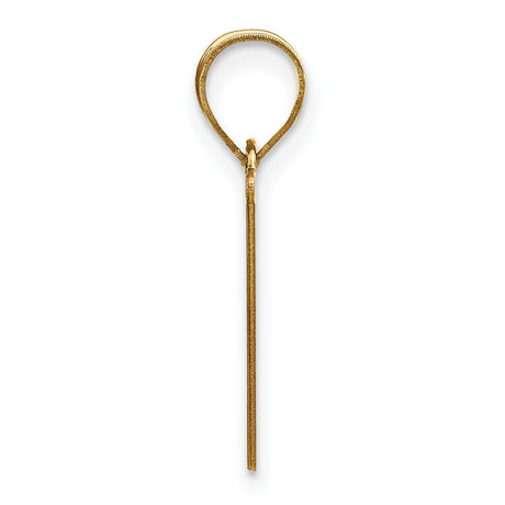 14k Yellow Gold Pendant, Polished Capital Letter V Charm, Modern Initial Design