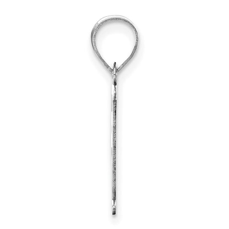 14k White Gold Initial Pendant, Polished Block Letter F Charm for Women or Unisex