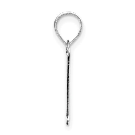 14k White Gold H Initial Pendant, Polished Satin Finish Letter Charm for Women, Minimalist Monogram Jewelry