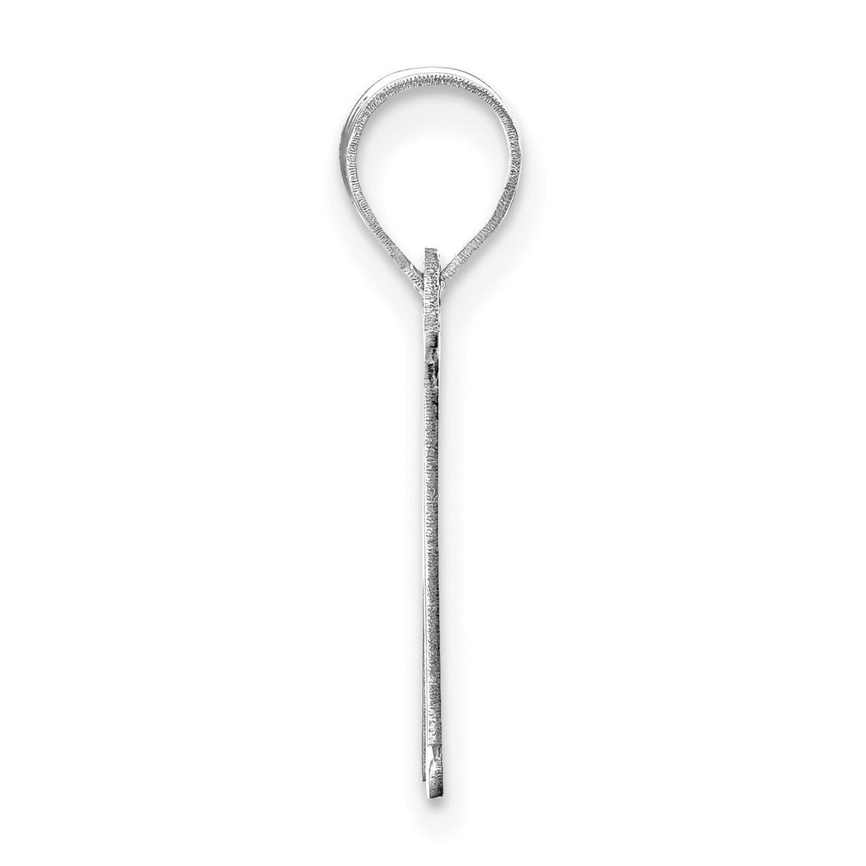 14k White Gold Initial M Pendant, Polished Block Letter Charm for Women