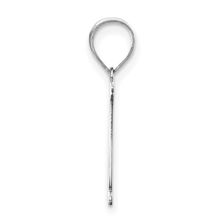 14k White Gold Initial N Pendant, Script Letter Charm, Unisex Monogram Jewelry
