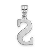 14k White Gold Letter S Pendant, Polished Cutout Design, Flat Back, Unisex Initial Charm