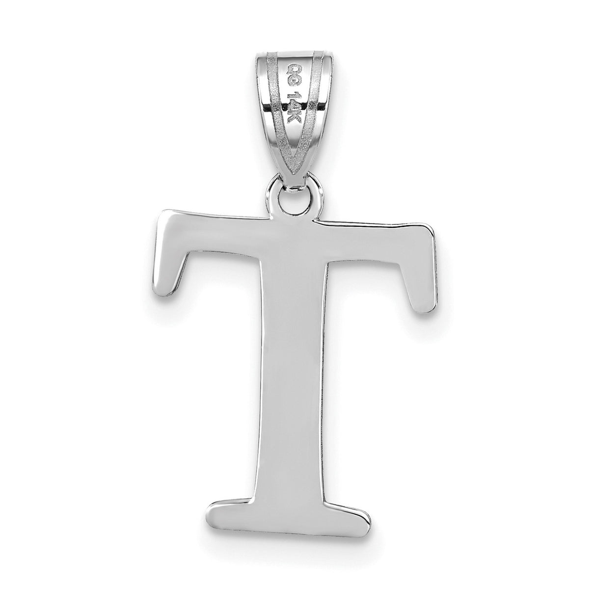 14k White Gold Tau Cross Pendant, Franciscan Religious Symbol for Women or Unisex Wear