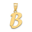 14k Yellow Gold Initial Pendant, Script Letter B Charm, Monogram Jewelry for Women or Unisex Wear