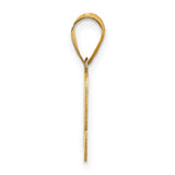 14k Yellow Gold Initial C Pendant, Script Letter Charm, Polished Alphabet Design for Women