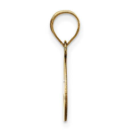 14k Yellow Gold Letter E Pendant Charm, Polished Script Initial, Dainty Alphabet Jewelry for Women