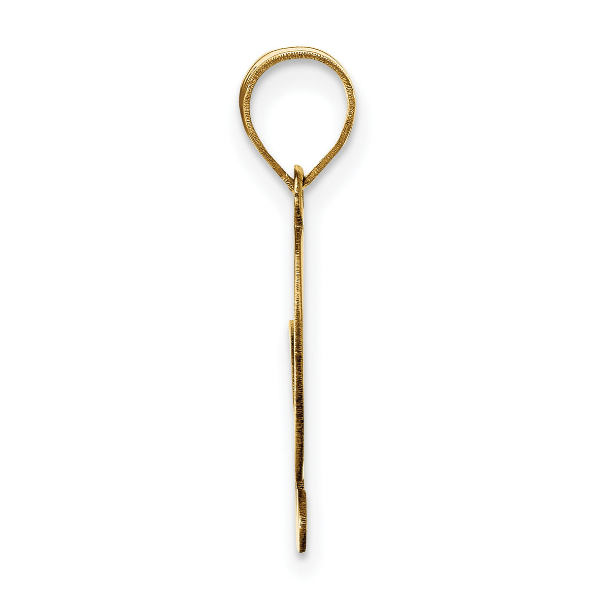 14k Yellow Gold Script Letter G Pendant, Polished Initial Charm, Dainty Monogram Jewelry