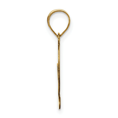 14k Yellow Gold Script Letter G Pendant, Polished Initial Charm, Dainty Monogram Jewelry