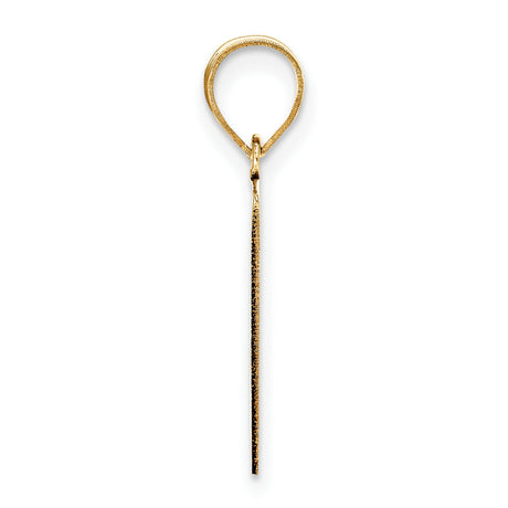 14k Yellow Gold Letter J Pendant, Script Monogram Charm for Women or Unisex Wear