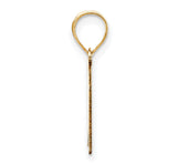 14k Yellow Gold Script Letter K Pendant, Polished Capital Monogram Charm for Women