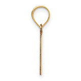 Polished Script Letter L Initial Charm Pendant in Real 14k Yellow Gold