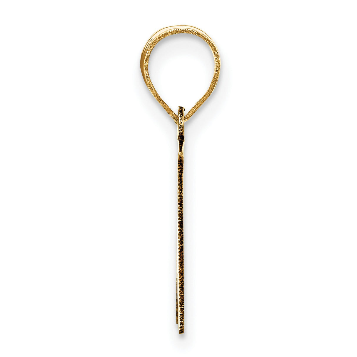 Polished Script Letter N Initial Charm Pendant in Real 14k Yellow Gold