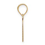 14k Yellow Gold Initial Pendant, Letter C Script Charm, Unisex Alphabet Jewelry