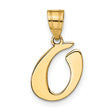 14k Yellow Gold Initial Pendant, Letter C Script Charm, Unisex Alphabet Jewelry