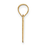 14k Yellow Gold Script Initial Pendant, Letter V Charm, Monogram Jewelry for Women