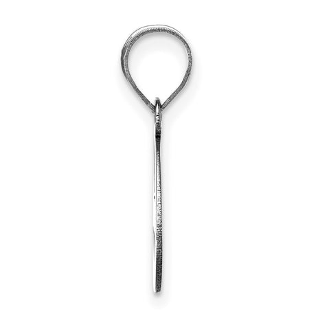 14k White Gold Initial E Pendant, Polished Lowercase Letter Charm for Women