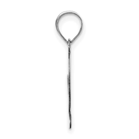 14k White Gold Script Letter G Pendant, Polished Initial Charm for Women or Unisex Wear