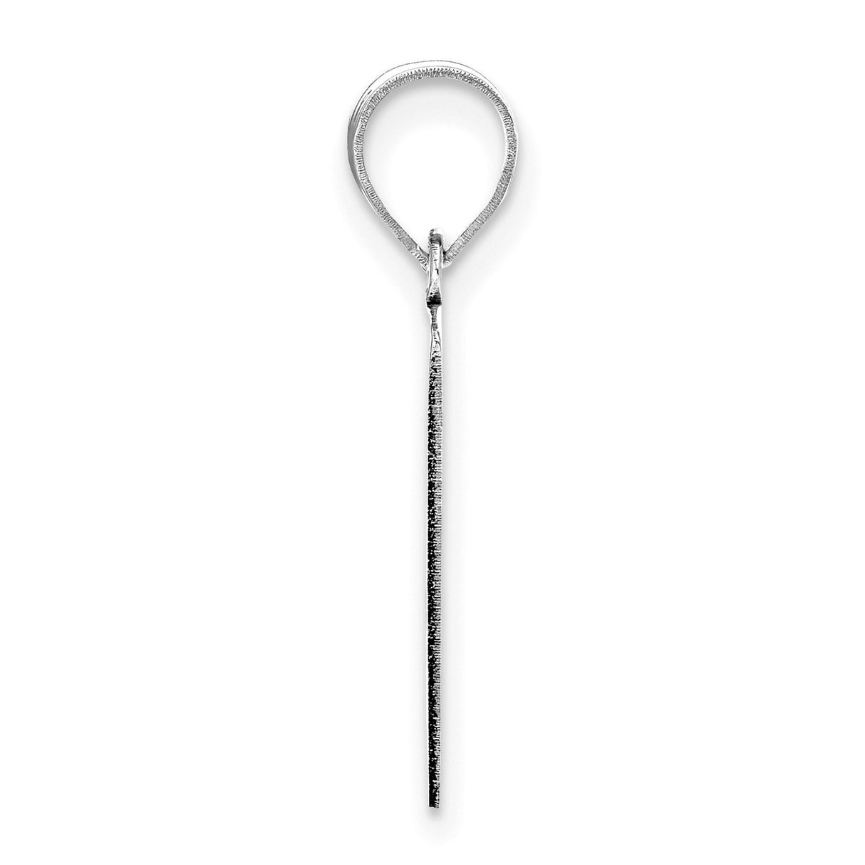 14k White Gold Letter J Pendant, Polished Script Initial Charm for Women