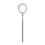 14k White Gold Letter J Pendant, Polished Script Initial Charm for Women