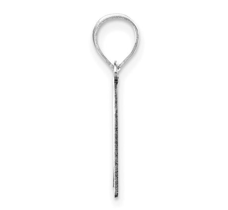 14k White Gold Initial Pendant, Cursive Letter K Charm, Polished Script Monogram Jewelry