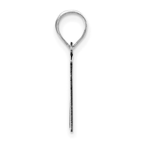 14k White Gold Letter N Pendant, Script Initial Charm, Dainty Monogram Jewelry for Women