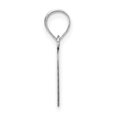 14k White Gold Letter C Pendant, Script Initial Charm for Women, Polished Alphabet Jewelry