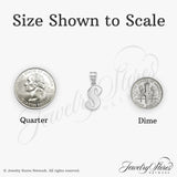 14k White Gold Script Letter S Pendant, Polished Initial Charm for Women