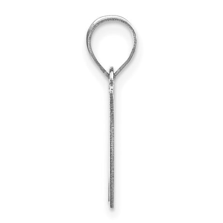 14k White Gold Script W Pendant, Polished Letter Charm, Dainty Initial Jewelry for Women