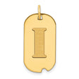 14k Yellow Gold Pendant with Block Letter I Cut-Out, Dog Tag Style Initial Charm