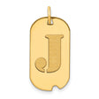 14k Yellow Gold Pendant, Dog Tag Style with Cutout Block Letter J Initial Charm