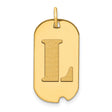 14k Yellow Gold Initial Pendant with Cutout Letter L, Dog Tag Style Charm