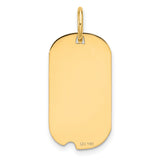 14k Yellow Gold Dog Tag Pendant with Raised Letter P, Textured Initial Charm