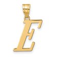 14k Yellow Gold Letter E Pendant, Bold Script Initial Charm for Women or Unisex Wear