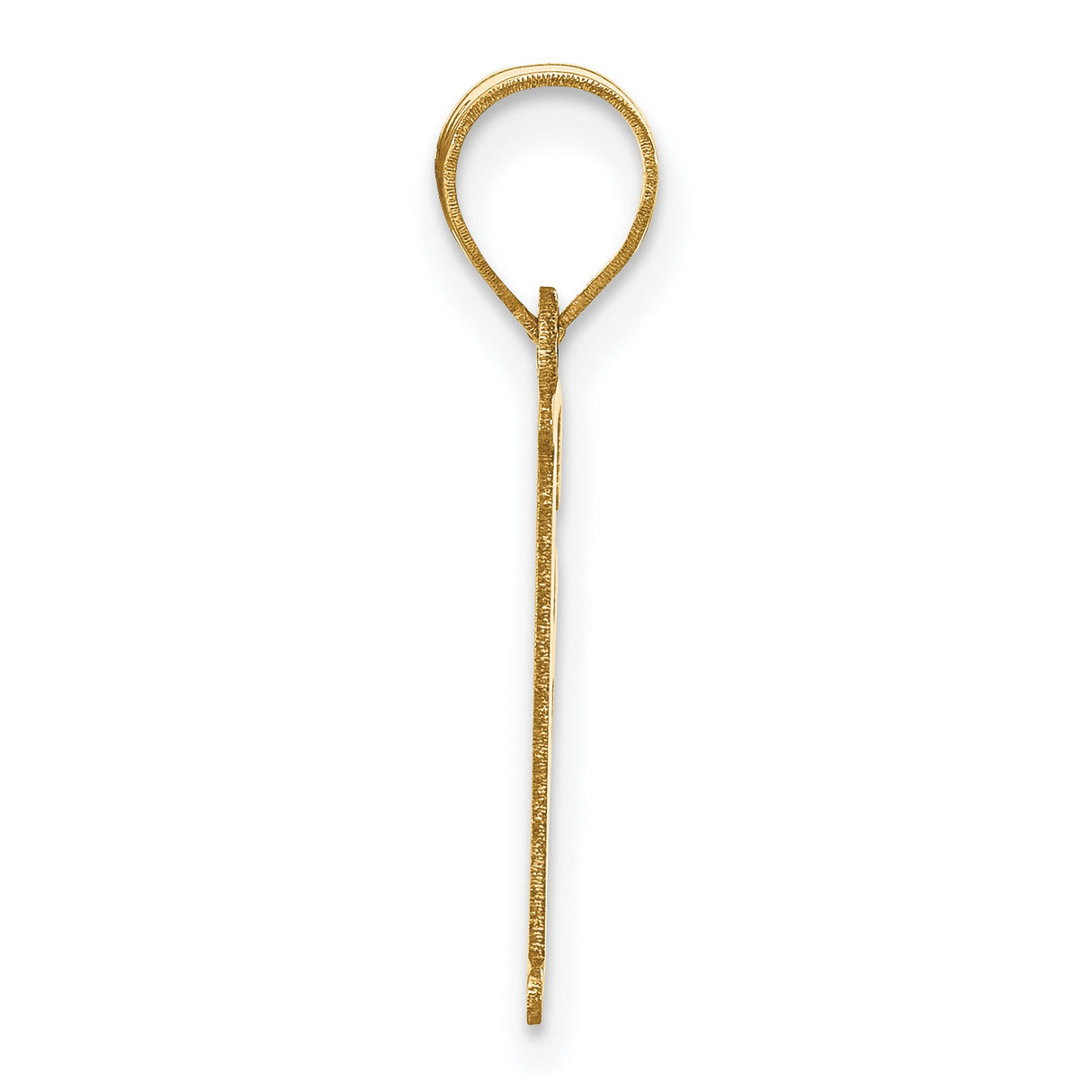 14k Yellow Gold Pendant, Script Letter F Initial Charm, Dainty Monogram Jewelry for Women or Unisex