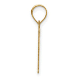 14k Yellow Gold Pendant, Script Letter F Initial Charm, Dainty Monogram Jewelry for Women or Unisex