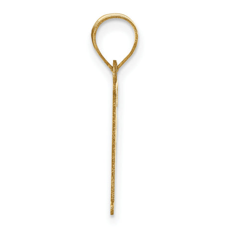 14k Yellow Gold Pendant, Script Letter F Initial Charm, Dainty Monogram Jewelry for Women or Unisex