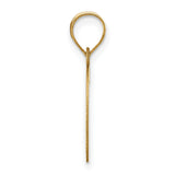 14k Yellow Gold Letter G Pendant, Polished Script Initial Charm for Women or Unisex Wear