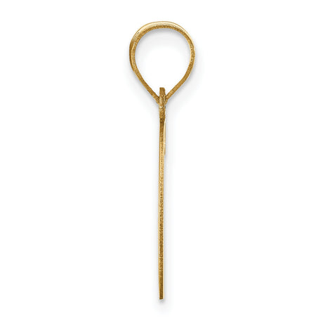 14k Yellow Gold Letter G Pendant, Polished Script Initial Charm for Women or Unisex Wear