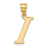 14k Yellow Gold Initial I Pendant, Block Letter Charm, Minimalist Monogram Jewelry